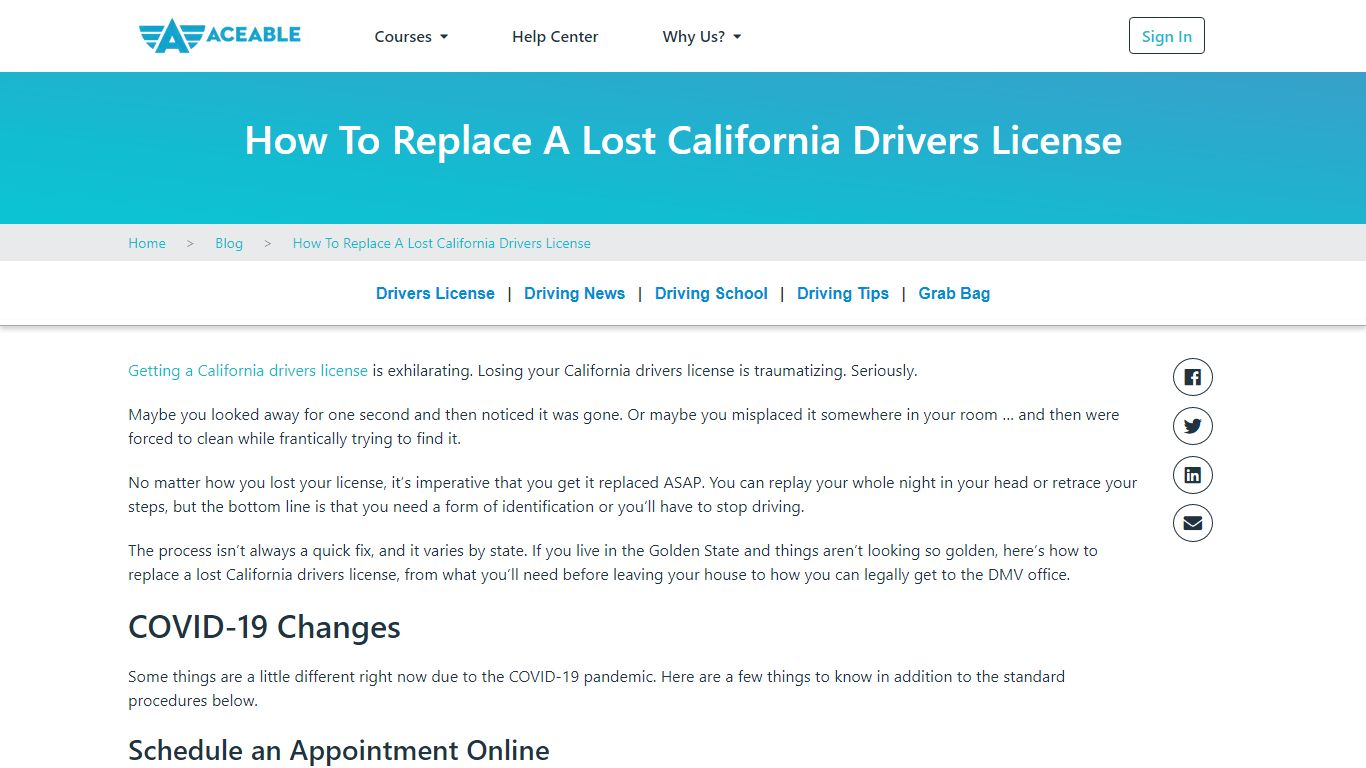 How To Replace A Lost California Drivers License - Aceable